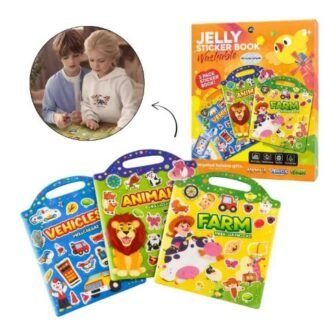 Libros de calcomanías reutilizables x3 – Animales, vehículos y granja
